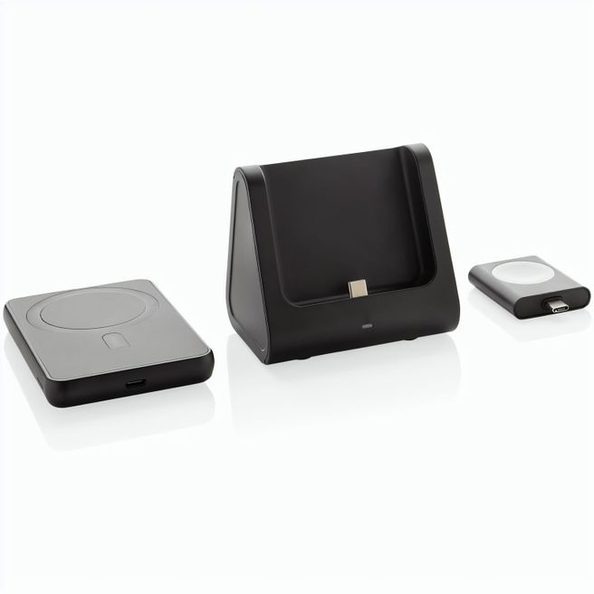 Powerbase 3-in-1-Charger aus RCS Kunststoff mit Powerbank