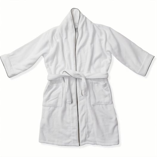 eine weiße robe mit einem reißverschlussband VINGA Harper Bademantel L/XL (Bild 1)