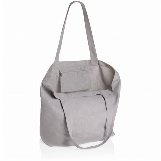 eine graue tasche mit einem griff auf einem weißen hintergrund Impact Aware™ 240g/m² rcCanvas Shopper + Tasche, ungefärbt (Bild 1)