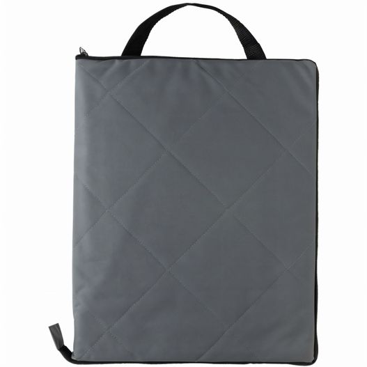 eine graue tasche mit schwarzem griff Impact Aware™ RPET faltbare, gesteppte Picknickdecke (Bild 1)