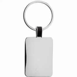 Eckiger Schlüsselring aus RCS rec. Zinklegierung