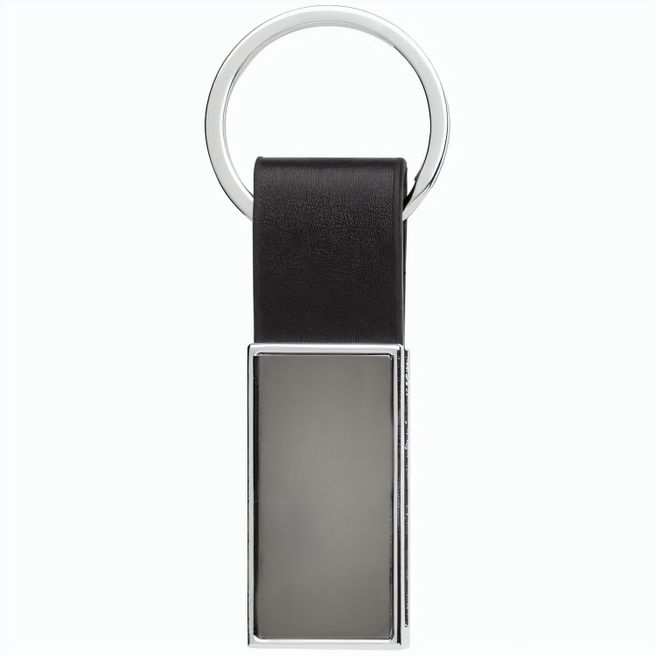 Schicker PU Schlüsselanhänger aus RCS recyc. Zinklegierung