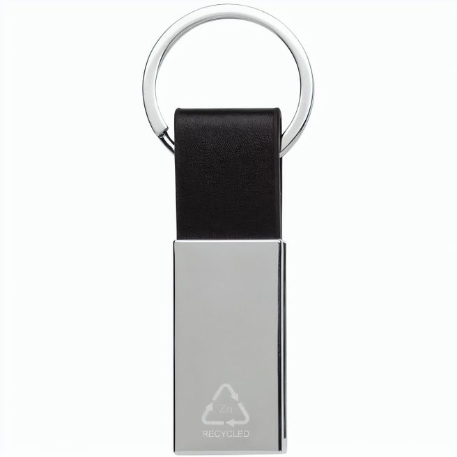 Schicker PU Schlüsselanhänger aus RCS recyc. Zinklegierung