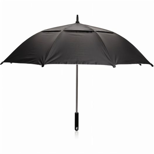 ein schwarzer regenschirm mit schwarzem griff auf weißem hintergrund AWARE™ 27" Hurricane Sturmschirm (Bild 1)