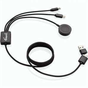Terra RCS rPET 6-in-1-Ladekabel mit Uhrenladegerät