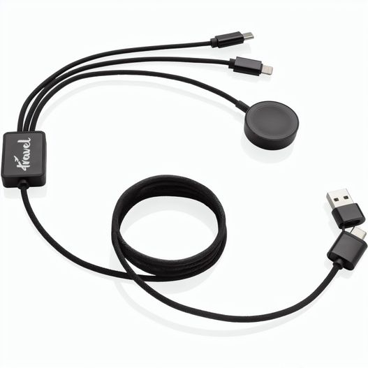 Terra RCS rPET 6-in-1-Ladekabel mit Uhrenladegerät (Bild 1)