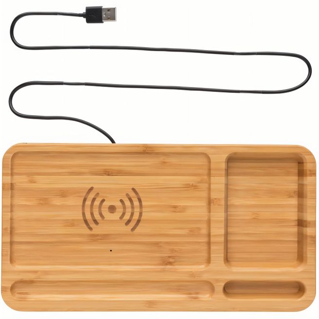 Produktabbildung Bambus Desk Organizer mit 10W Wireless Charger Bambus Desk Organizer mit 10W Wireless Charger
