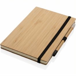 Bambus-Notizbuch und Infinity-Bleistift im Set