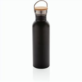 Moderne Stainless-Steel Flasche mit Bambusdeckel