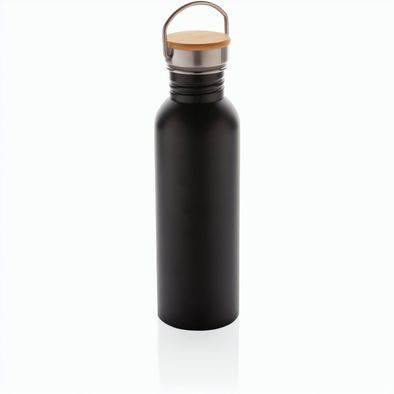 Moderne Stainless-Steel Flasche mit Bambusdeckel
