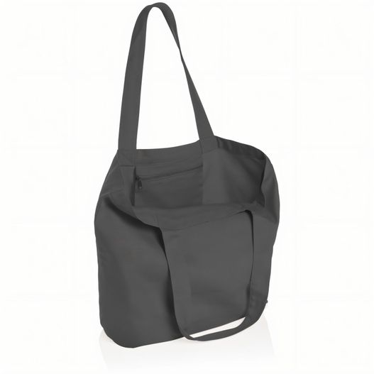 eine graue tasche mit reißverschluss vorne Impact Aware™ 240g/m² rcCanvas Shopper + Tasche, ungefärbt (Bild 1)