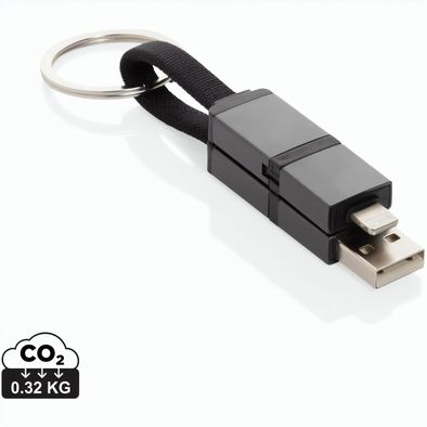 Terra 4-in-1 Schnellladekabel für den Schlüsselbund aus rAlu