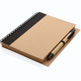Kraft Spiral-Notizbuch mit Stift