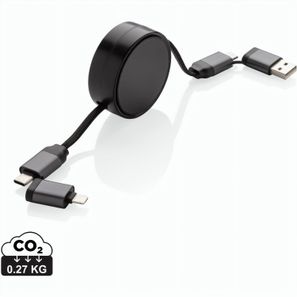 Terra aufrollbares 6-in-1 45W-Kabel aus RCS recyc. Aluminium