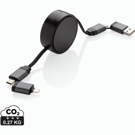Terra aufrollbares 6-in-1 45W-Kabel aus RCS recyc. Aluminium (Bild 1)