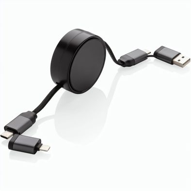 Terra aufrollbares 6-in-1 45W-Kabel aus RCS recyc. Aluminium