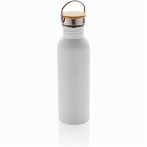 Moderne Stainless-Steel Flasche mit Bambusdeckel