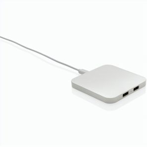 10W Wireless Charger aus RSC recycl. Kunststoff mit Dual-USB