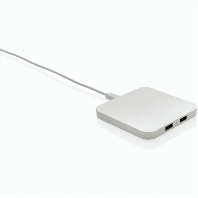 10W Wireless Charger aus RSC recycl. Kunststoff mit Dual-USB