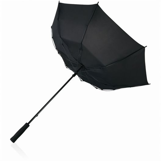 ein schwarzer regenschirm mit schwarzem griff auf weißem hintergrund Swiss Peak AWARE™ Tornado 23" Sturmschirm (Bild 1)