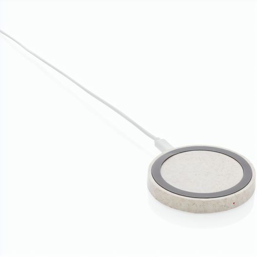 Rundes 5W Charging Pad aus Weizenstroh (Bild 1)
