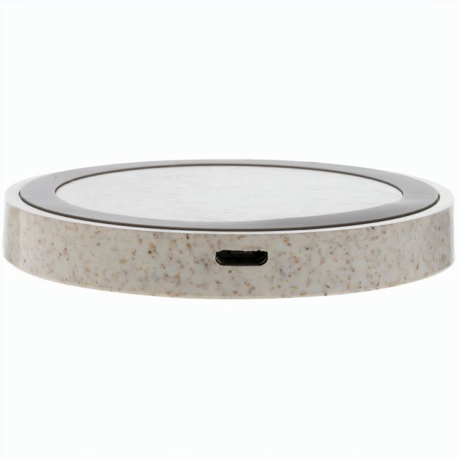Rundes 5W Charging Pad aus Weizenstroh