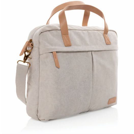 eine laptoptasche mit einem griff und einem gurt Impact AWARE™ 16 oz. rCanvas Laptop-Tasche (Bild 1)