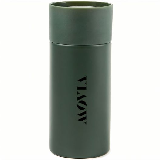 eine grüne tasse mit einem schwarzen logo darauf VINGA Otis Thermo-Becher "to go" (Bild 1)