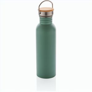 Moderne Stainless-Steel Flasche mit Bambusdeckel