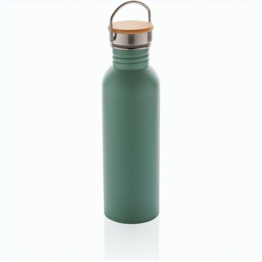 Moderne Stainless-Steel Flasche mit Bambusdeckel (Bild 1)