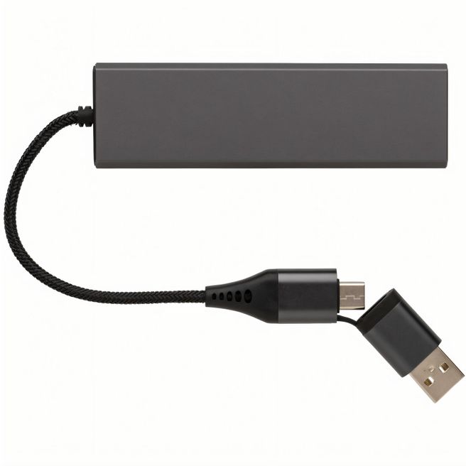Terra Hub aus RCS recyceltem Aluminium mit 3 USB-Anschlüssen