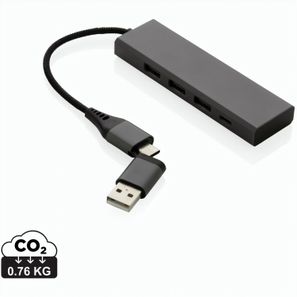Terra Hub aus RCS recyceltem Aluminium mit 3 USB-Anschlüssen