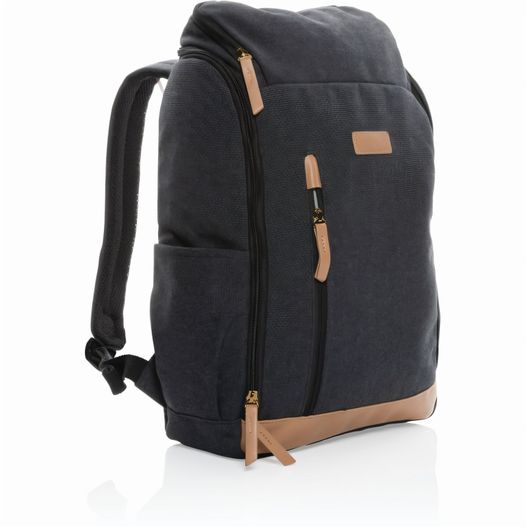 einen rucksack mit reißverschluss vorne Impact AWARE™ 16 oz. r recyceltem canvas 15" Laptop-Rucksack (Bild 1)