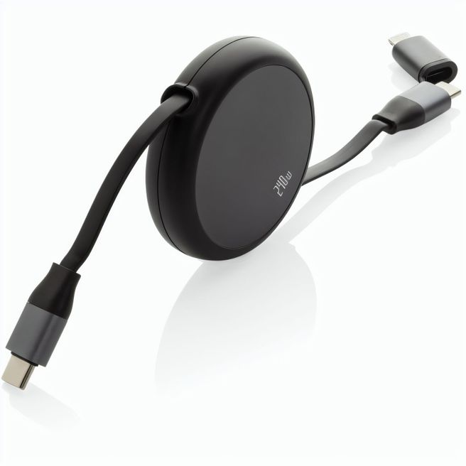 Produktabbildung Terra ausziehbares 240W 2-in-1 Kabel aus RCS rec. Aluminium Terra ausziehbares 240W 2-in-1 Kabel aus RCS rec. Aluminium