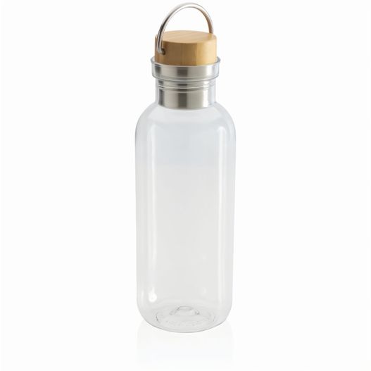 eine glasflasche mit einem holzdeckel RCS rPET Flasche with Bambusdeckel und Griff (Bild 1)