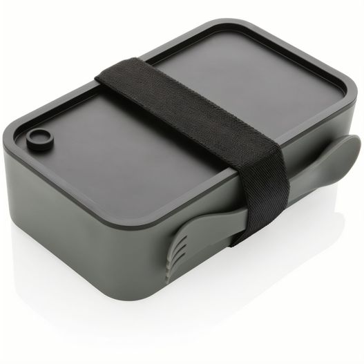 eine schwarze lunchbox mit einem riemen darauf GRS RPP Lunchbox mit Göffel (Bild 1)