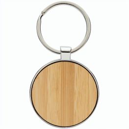 Schlüsselanhänger aus RCS rec. Zinklegierung mit Bambus