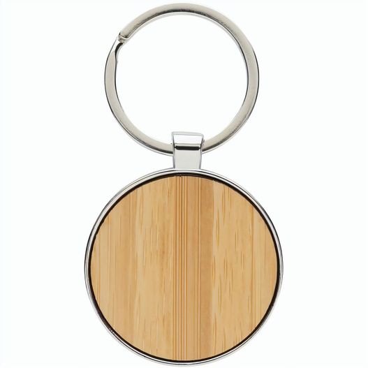 Schlüsselanhänger aus RCS rec. Zinklegierung mit Bambus (Bild 1)