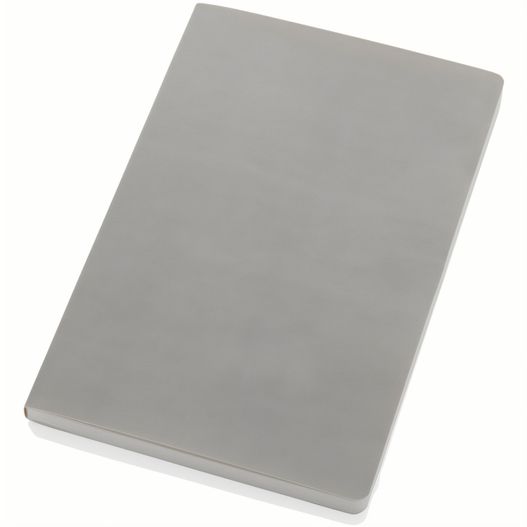 ein graues notizbuch mit einem weißen cover Impact Softcover A5 Notizbuch mit Steinpapier (Bild 1)