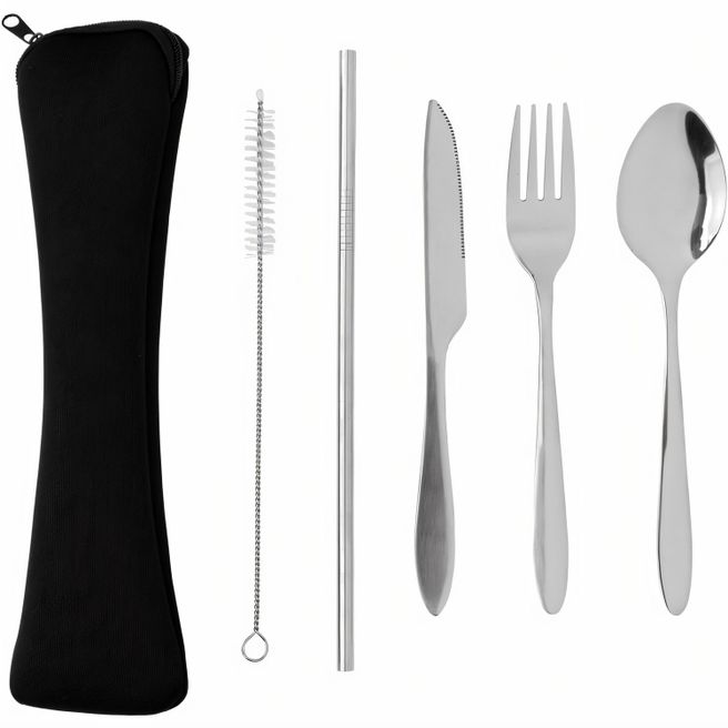 4-teiliges wiederverwendbares Besteckset aus Stainless-Steel