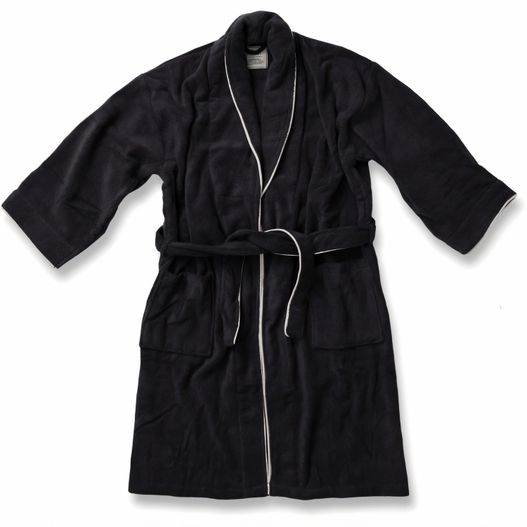 eine schwarze robe mit einem weißen trimm VINGA Harper Bademantel L/XL (Bild 1)