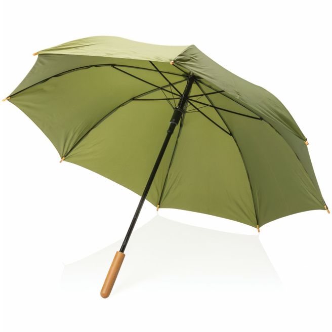 23" Impact AWARE™ RPET 190T Auto-Open Bambus-Schirm
