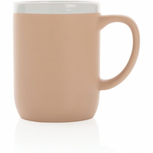 eine kaffeetasse mit einem weißen rand auf einer weißen oberfläche Keramiktasse mit weißem Rand, 300ml (Bild 1)