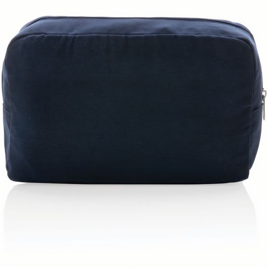 eine blaue toilettentasche, die auf einer weißen oberfläche sitzt Impact Aware™ 285g/m² Kosmetiktasche aus ungefärbtem Canvas (Bild 1)