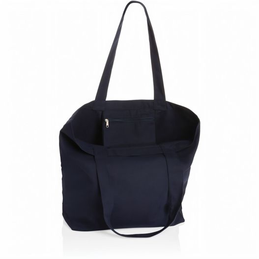 eine schwarze tasche mit reißverschluss auf der vorderseite Impact Aware™ 240g/m² rcCanvas Shopper + Tasche, ungefärbt (Bild 1)
