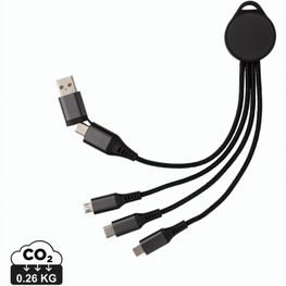 Produktabbildung Terra 6-in-1-Ladekabel aus RCS recyceltem Aluminium Terra 6-in-1-Ladekabel aus RCS recyceltem Aluminium
