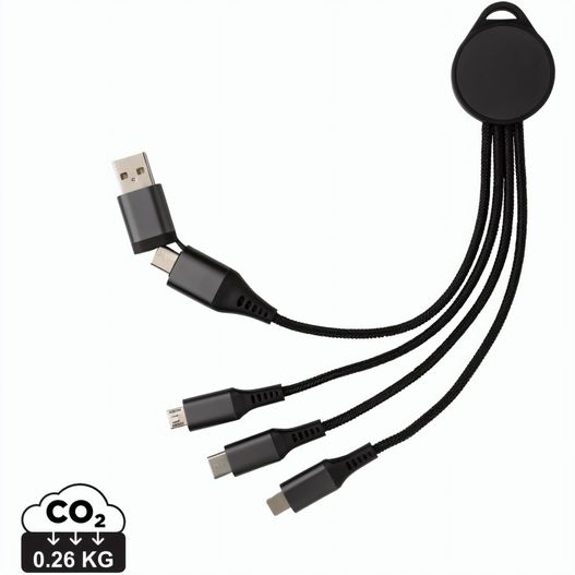 Produktabbildung Terra 6-in-1-Ladekabel aus RCS recyceltem Aluminium Terra 6-in-1-Ladekabel aus RCS recyceltem Aluminium (Bild 1)