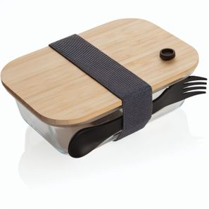 Lunch-Box aus Glas mit Bambusdeckel