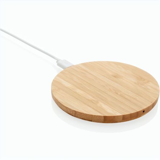 Produktabbildung Rundes kabelloses 5W-Ladegerät aus Bambus Rundes kabelloses 5W-Ladegerät aus Bambus (Bild 1)