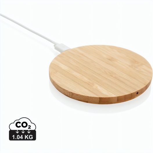 Produktabbildung Rundes kabelloses 5W-Ladegerät aus Bambus Rundes kabelloses 5W-Ladegerät aus Bambus (Bild 1)